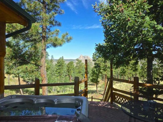 Stunning view of the Colorado wilderness. from the cabin's back porch.