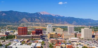 Living in Colorado Springs means beautiful views like this of downtown Colorado Springs and Pikes Peak on the horizon.