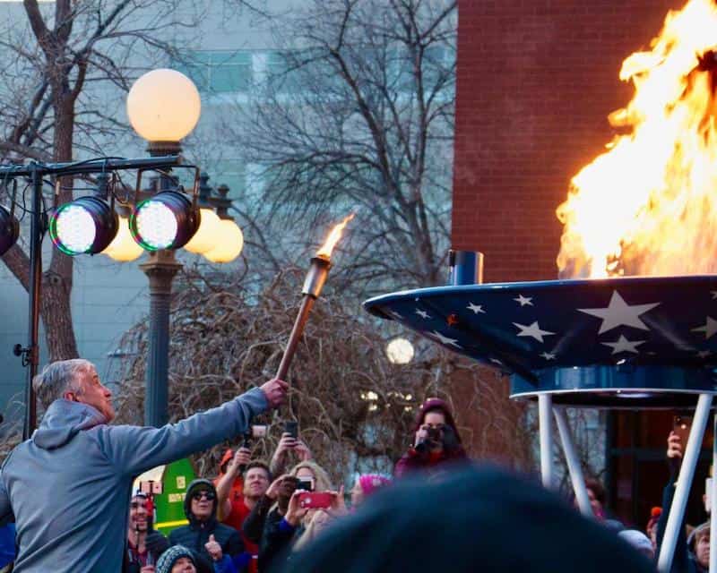 Winter Fest torch relay. Photo courtesy of Sports Corp.