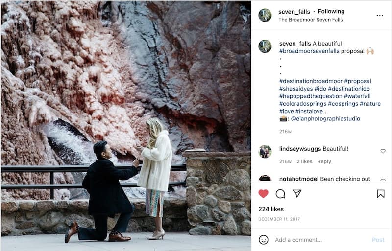 Engagement at Seven Falls in Colorado Springs