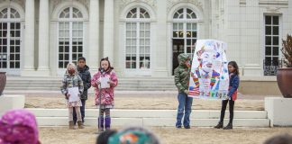CSS’s youngest learners shared their ideas on how they can bring about positive change in the world and read quotes by Dr. King. Photo black history moth Colorado Springs School.