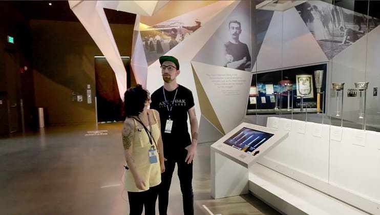 Jasmine Dillavou touring the U.S. Olympic and Paralympic Museum in downtown colorado springs