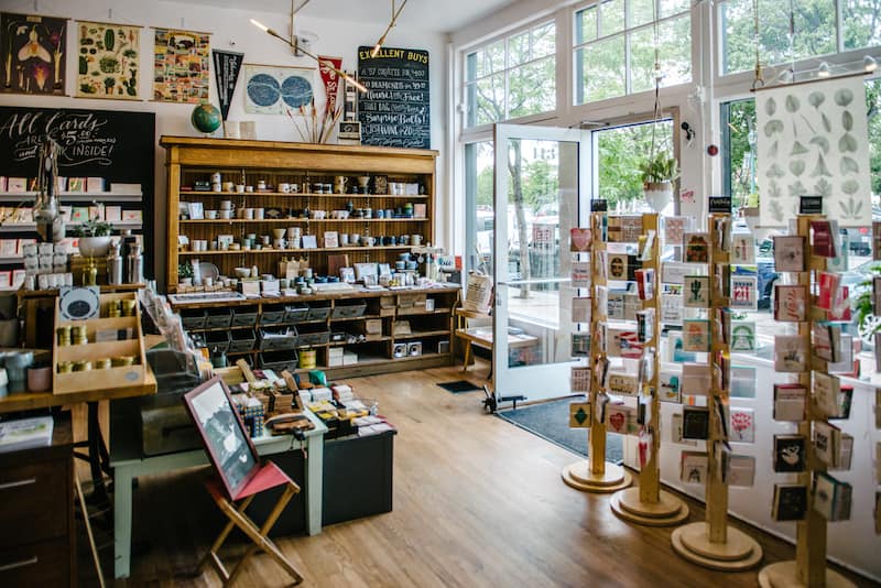 Interior of Ladyfingers Letterpress store in downtown Colorado Springs