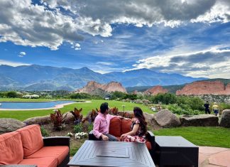 Views, Voices and Vittles in Colorado Springs Stunning view from the Rocks Lounge at Garden of the Gods Resort and Club in Colorado Springs