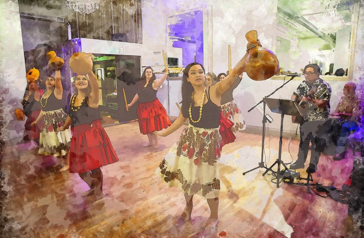Halau Ilima Polynesian Dance School performing at the 2018 Artini for Arts Month in Colorado Springs