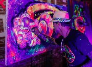 Roll With It: Bicycles, Art & Culture Live art experience as Diego Jaguart paints with fluorescent paint