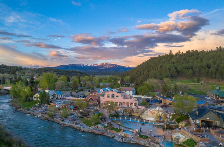 Aerial view of The Springs Resort in Pagosa Springs, Colorado