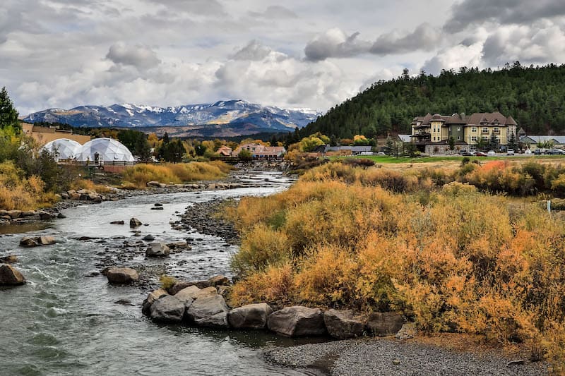 Fall color in Pagosa Springs near the Springs Resort and San Juan River