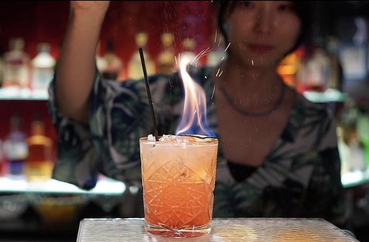 flaming cocktails at Tokki Colorado Springs