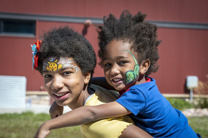 Kids with face paint at Banning Lewis Ranch events for the community