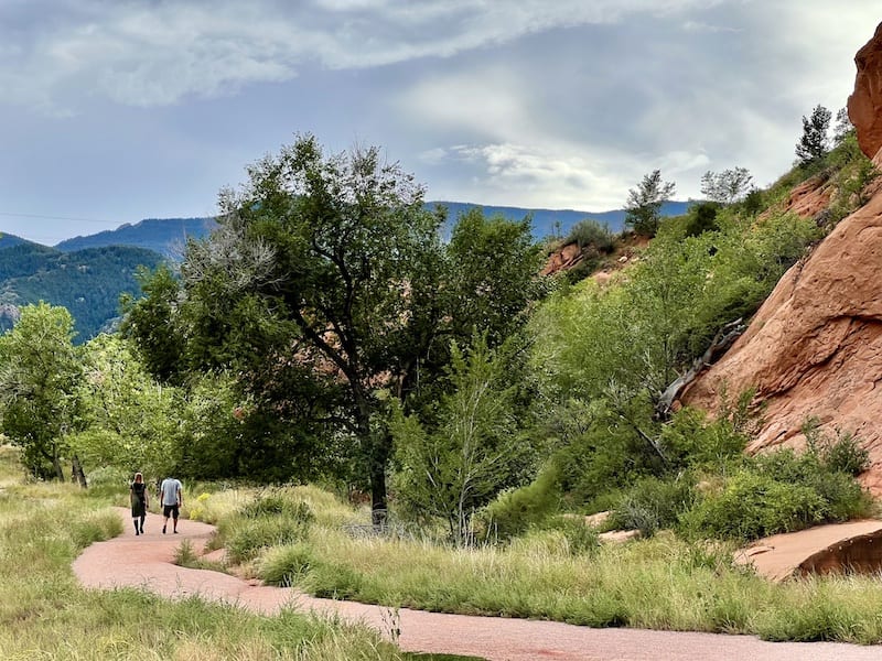 Couple walking at Red Rock Open Space in Colorado Springs