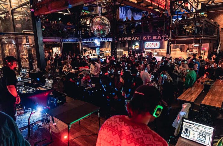 Dancers at the Discreet Beats Silent Disco at COATI, one of the best things to do this weekend in Colorado Springs