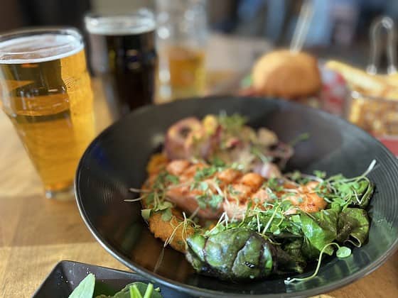 Grilled salmon at Phantom Canyon Brewing Company.