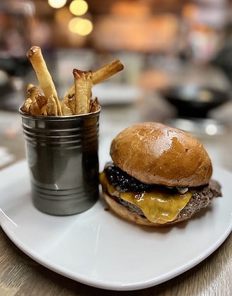 Brother Luck's Bacon Jam Burger, the dish that beat Bobby Flay on the Food Network TV show.