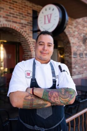 Celebrity chef Brother Luck in front of Four by Brother Luck in Colorado Springs.