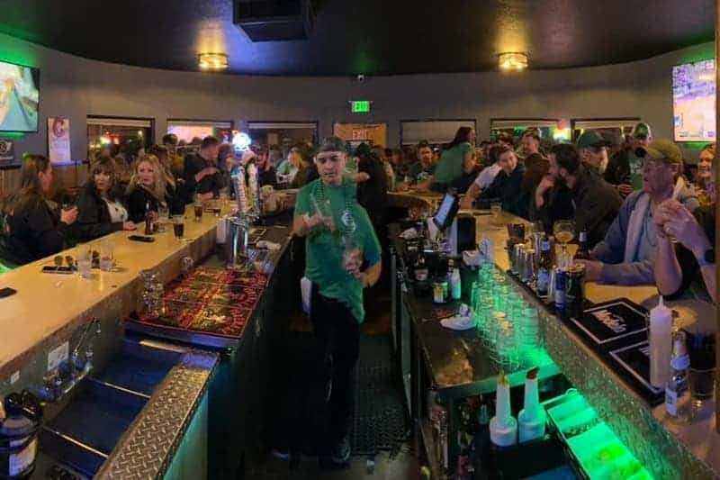 A crowded bar at Murphy's Tavern, one of the best dive bars in Colorado Springs.
