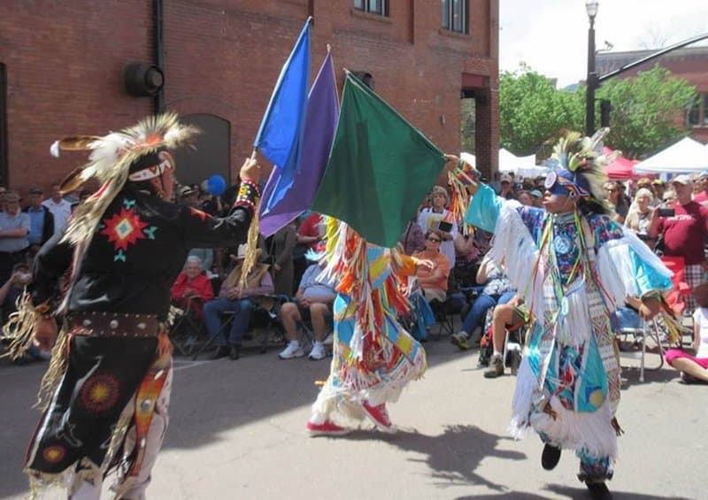 Native American dancers at Territory Days in Old Colorado City, Colorado Springs.