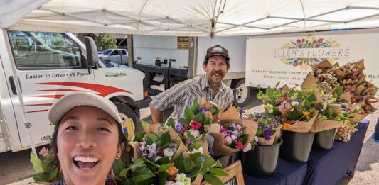 Where to Find Farmers Markets in Colorado Springs Fresh flowers by Ellen's Flowers at the Backyard Market, a farmers market in Colorado Springs.