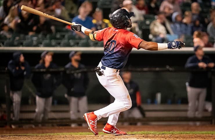 Rocky Mountain Vibes infielder Brandon Crosby sends one deep.