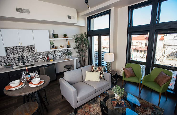 Interior of apartment at Casa Mundi, one of the new downtown apartments in Colorado Springs.