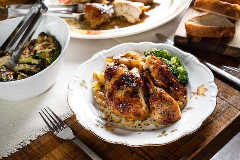 Entrees and side dishes at the Blackbelly Market in Boulder, one of the Michelin Green Star restaurants in Colorado.