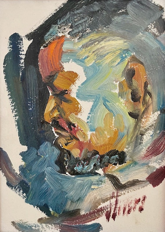 Colorful self portrait of artist and Tuskegee Airman Clarence Shivers