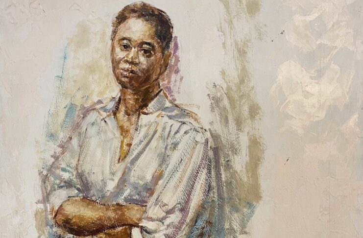 Untitled portrait of a Black woman, a painting by Clarence Shivers, artist and Tuskegee Airman