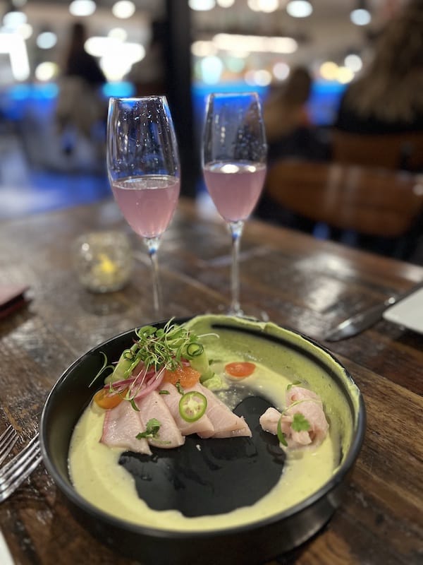 Ceviche and cocktails at Inefable, a fine dining Mexican restaurant in Colorado Springs.