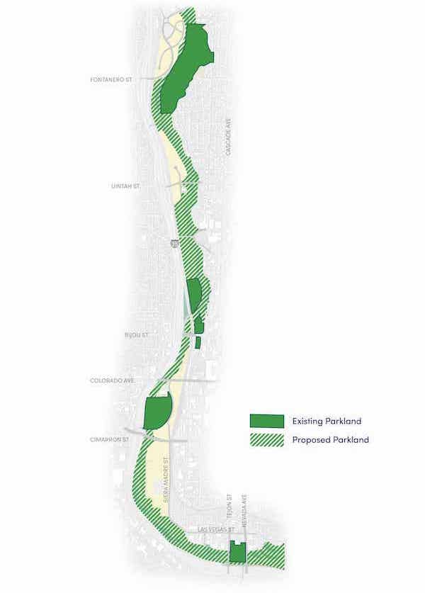 Map of proposed park plans in the COS Creek Plan