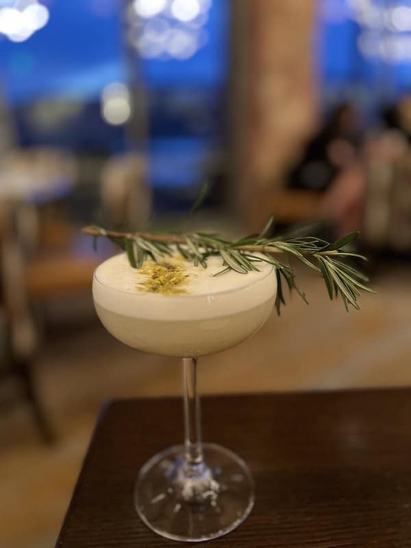 Pistachio lime gin sour at Grand View restaurant at Garden of the Gods Resort and Club