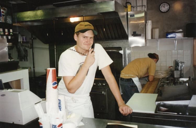 Pete Turner one week into the first Illegal Pete's restaurant in Boulder, Colorado