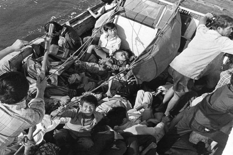 Colorado Springs dermatologist Dr. Vinh Chung as a child on the boat his family fled South Vietnam in as refugees and boat people