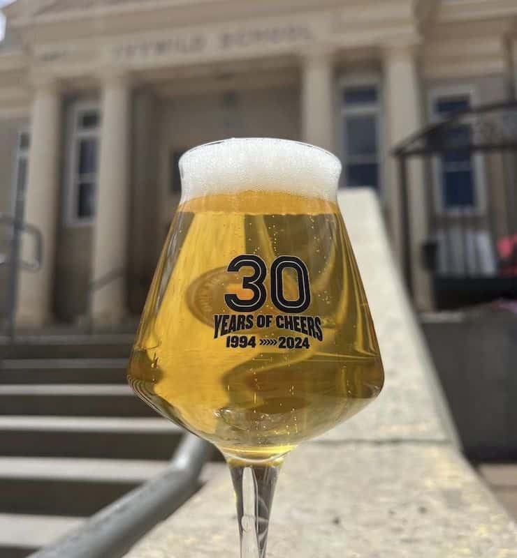 Glass of Bristol Beer celebrating the brewery's 30th anniversary. The party is one of the best things to do in Colorado Springs this weekend.