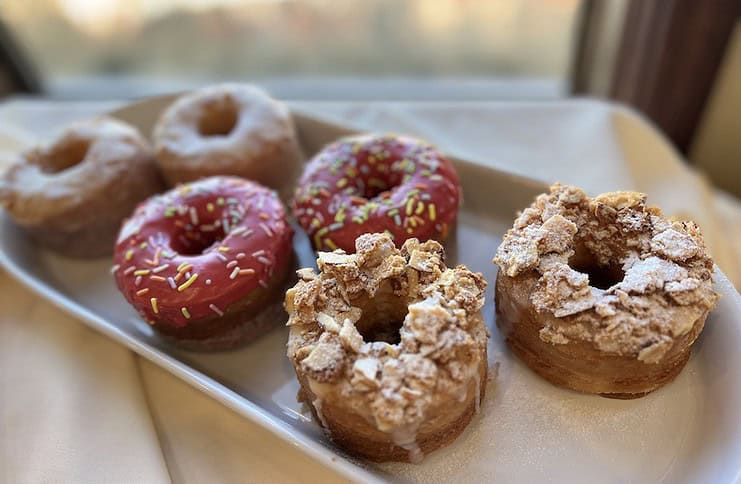 Dad's Donuts like these are a 109-layer cronuts mashup of doughnuts and croissants.