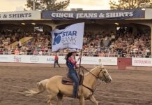 The Girl of the West rides in the Pikes Peak or Bust Rodeo