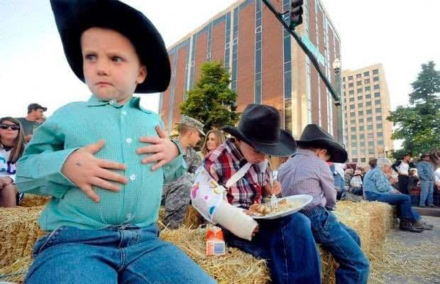 Cowboy kids at the Western Street Breakast in Colorado Springs.
