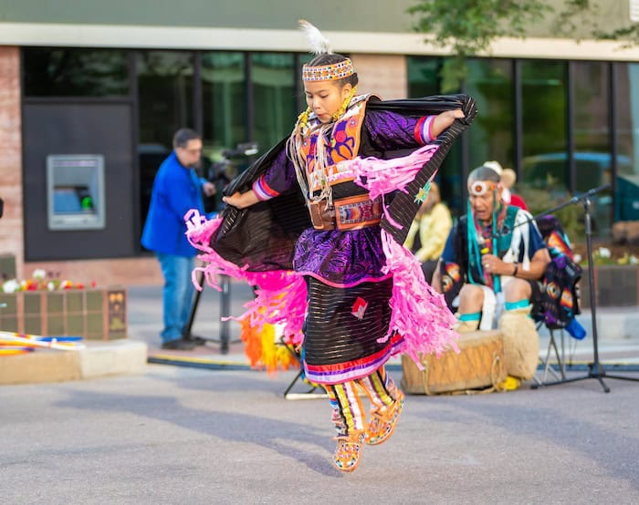 Native American dancer at the Western Street Breakfast in Colorado Springs
