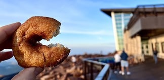 World famous doughnut on the summit of Pikes Peak.