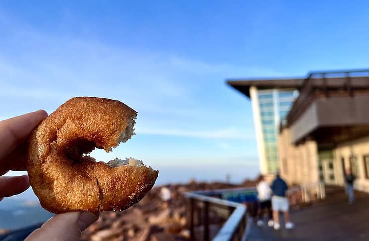 World famous doughnut on the summit of Pikes Peak.