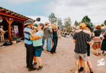 Dancers sway to the live music at Rocky Mountain Flower Fest.