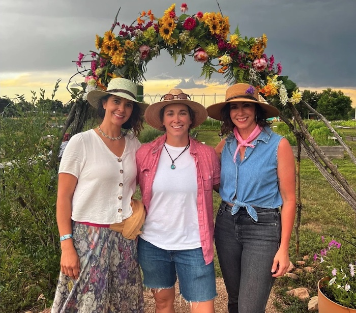 The three women owners of Gather Mountain Blooms