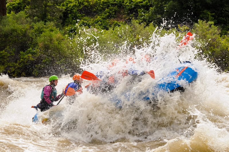 High water and massive rapids on the Arkansas River