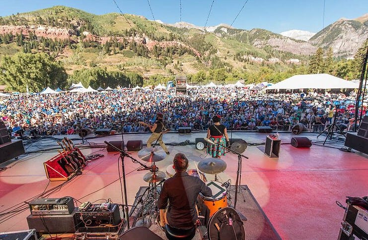 Band's-eye view from the stage at the Telluride Blues and Brews festival in Colorado