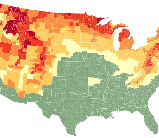 When and Where to Catch Peak Fall Color in Colorado Map of the United States showing the progression of fall color with prime color for leaf peeping in Colorado.