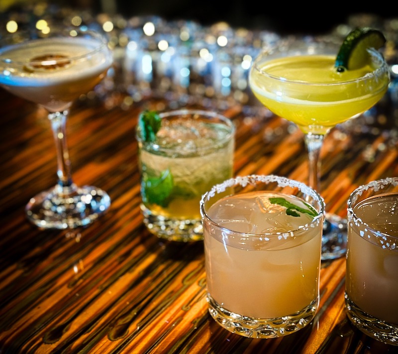 A collection of craft cocktails at 1350 Distilling.