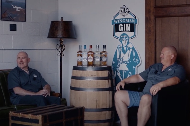 1350 Distilling founders sit in their downtown Colorado Springs tasting room.