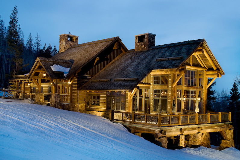 The large beautiful Zach's Cabin at Beaver Creek, one of the sites for Alpine Table, a culinary series pairing chefs from Colorado Michelin Star restaurants and the resort's chefs and restaurants.