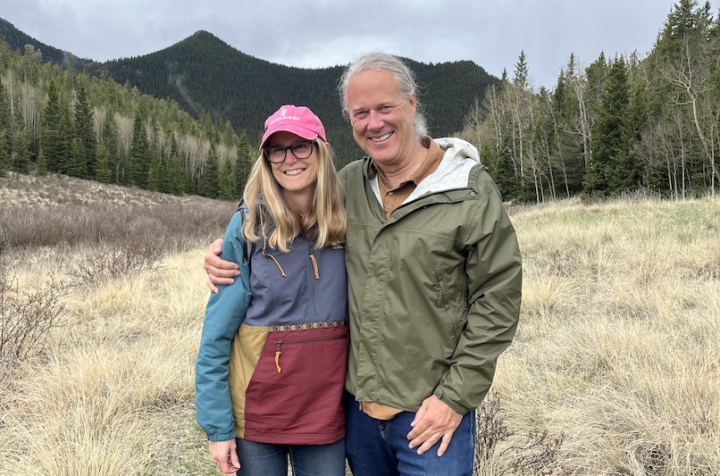 Mike and Amanda Bristol, owners of Bristol Brewing, on a hike.
