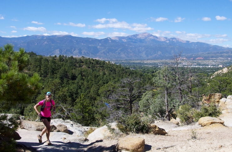 A woman runs at Palmer Park in the Mad Moose Rattler Trail Race in Colorado Springs. Signing up for a race is good commitment to a healthy lifestyle.