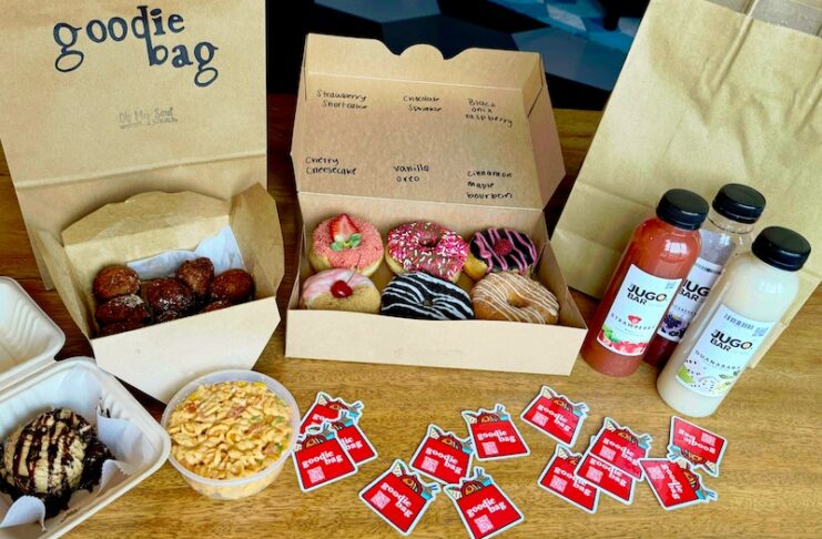 An assortment of food and stickers by Goodie Bag